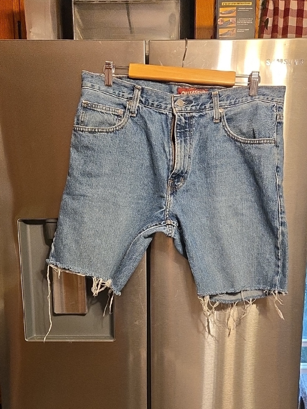 Arizona Jean Company Light Blue Frayed Denim Cutoff Shorts